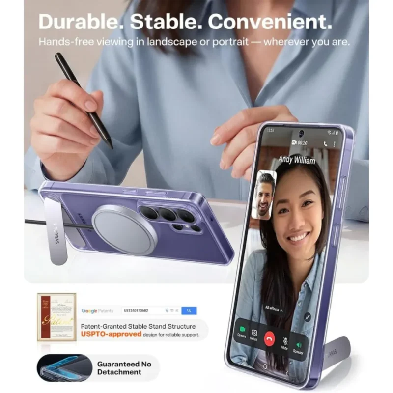 Galaxy S26 Ultra Case Clear Magnetic Case with Kick-Stand Compatible with Magnetic Charging Transparent PC + TPU Galaxy S26 Ultra Case Clear Magnetic Case with Kick-Stand Compatible with Magnetic Charging Transparent PC + TPU