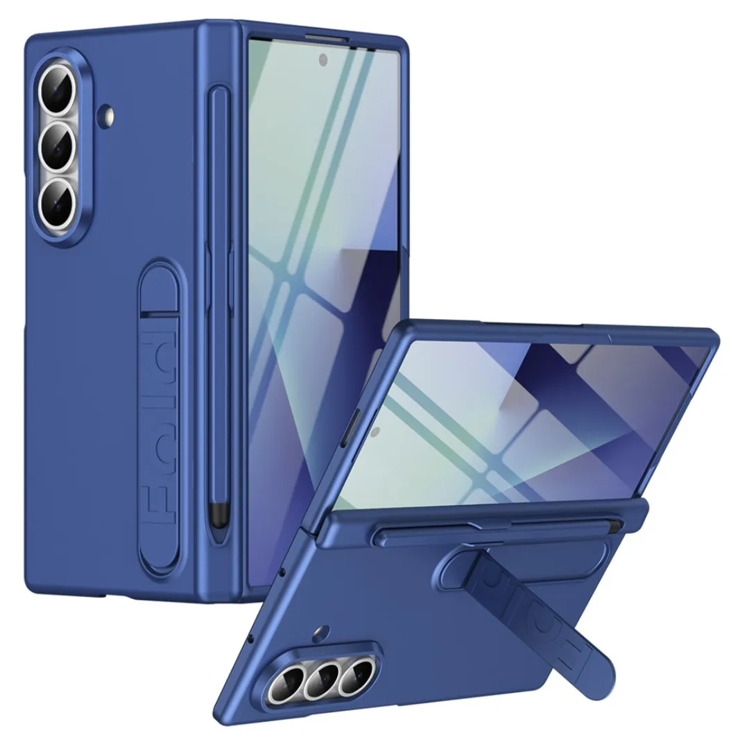 Samsung Galaxy Z Fold 7 Case with Front Glass Hinge Protection S Pen Slot MagSafe Magnetic Kickstand Hard PC