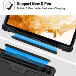 Nillkin Samsung Galaxy Tab S9 FE+ 12.4" Backlit Keyboard Case Magnetic Detachable Trackpad Kickstand Black