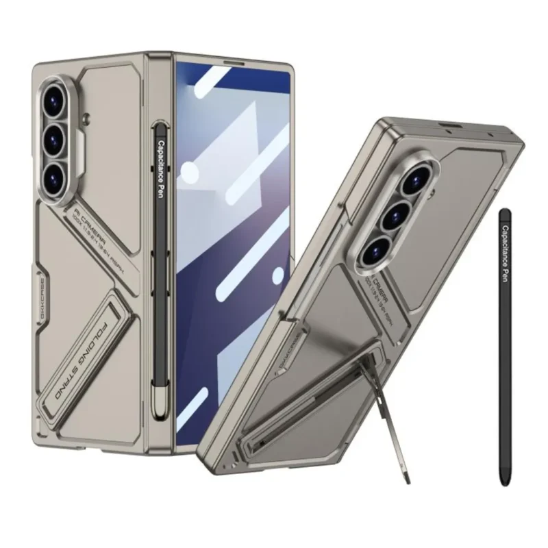 Samsung Galaxy Z Fold 7 Case GKK Magnetic Folding Hinge Cover with S Pen Slot & Kickstand PC