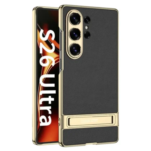 Samsung Galaxy S26 Ultra Case GKK Electroplated PU Leather Cover with Hidden Kickstand