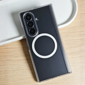 Samsung Galaxy Z Fold 7 Transparent MagSafe Case with Hinge Protection - Slim Shockproof Clear Cover