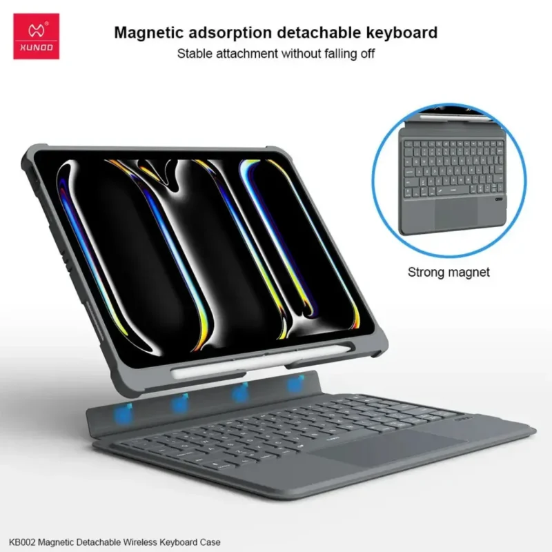 Xundd Magnetic Detachable Wireless Keyboard Case for iPad