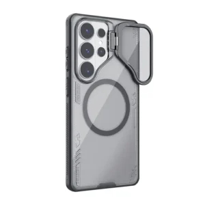 Samsung Galaxy S26 Ultra Case Nillkin Iceblade CamProp, Transparent Camera Cover Kickstand, PC & TPU, Black