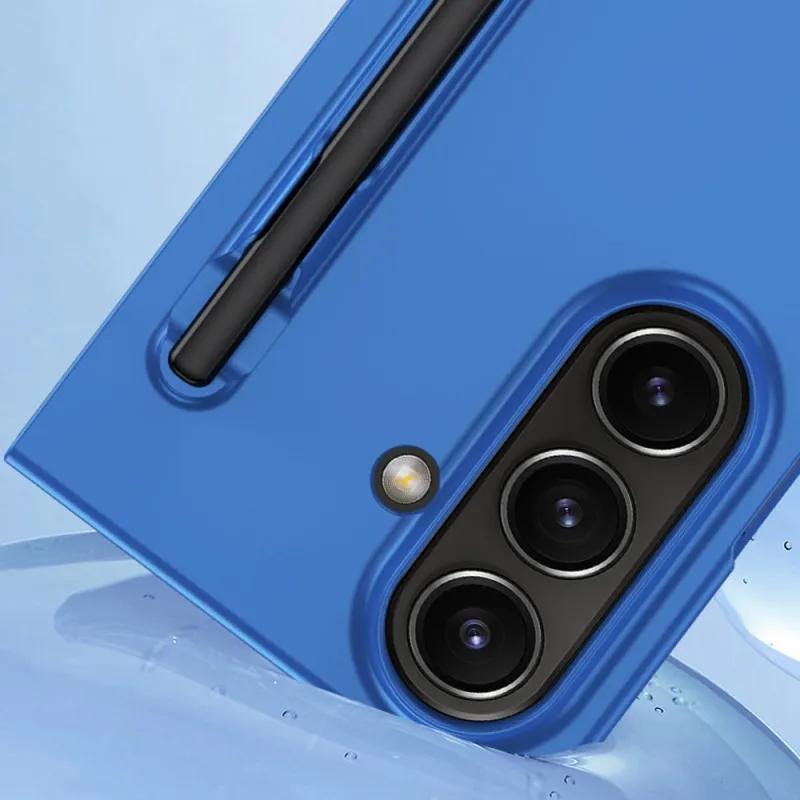 Samsung Galaxy Z Fold 7 Tempered Glass Case with Stylus Pen Holder, Slim Fit Hinge Cover & Camera Protector, Durable Hard Plastic, Blue Samsung Galaxy Z Fold 7 Tempered Glass Case with Stylus Pen Holder, Slim Fit Hinge Cover & Camera Protector, Durable Hard Plastic, Blue