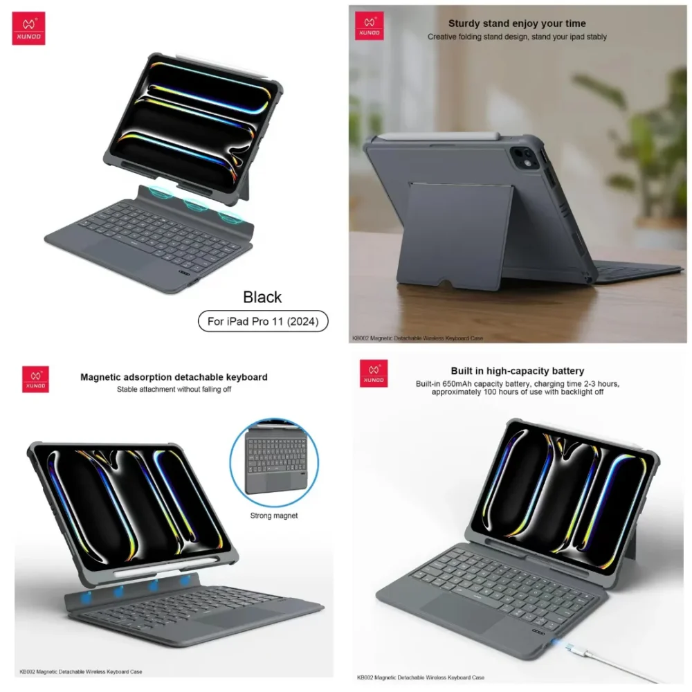Xundd Magnetic Detachable Wireless Keyboard Case for iPad