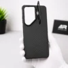 Nillkin Samsung Galaxy S26 Ultra CarboProp Case with MagSafe, Aramid Fiber Texture, TPU Protection, Lens Cover Kickstand – Black