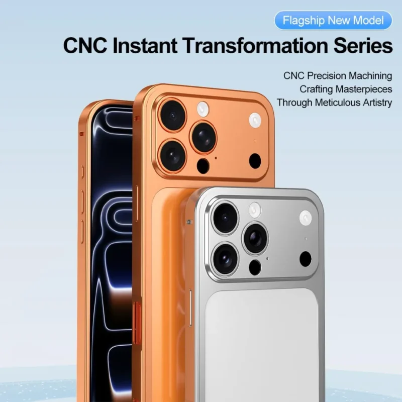 17 Pro Aluminium Converter Case Cover with Logo | Peel & Stick Side Bumper