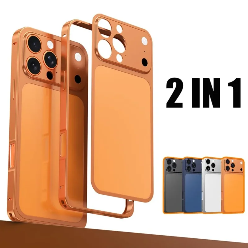 17 Pro Aluminium Converter Case Cover with Logo | Peel & Stick Side Bumper