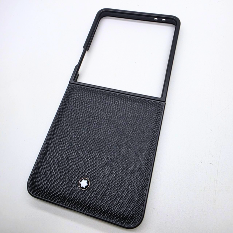 Samsung Galaxy Z Flip 7 MB Luxury Leather Case | Premium Textured Flip Cover with Designer Branding