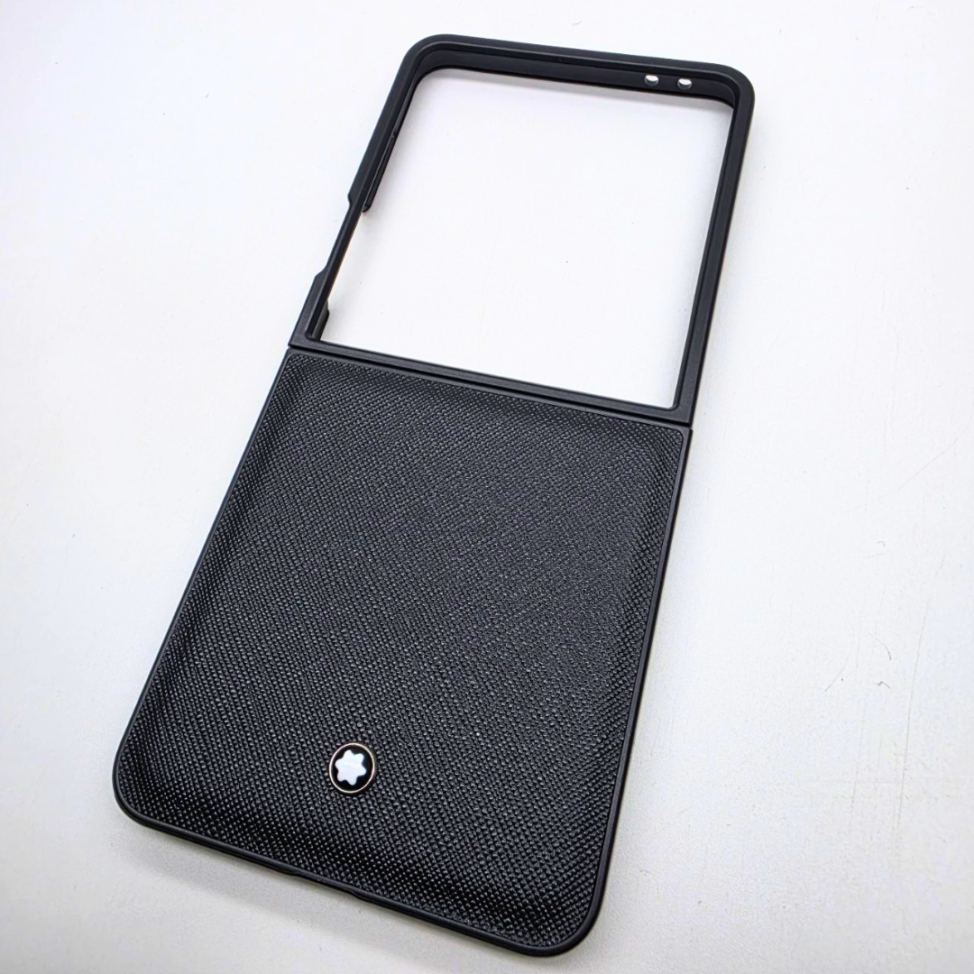 Samsung Galaxy Z Flip 7 MB Luxury Leather Case | Premium Textured Flip Cover with Designer Branding
