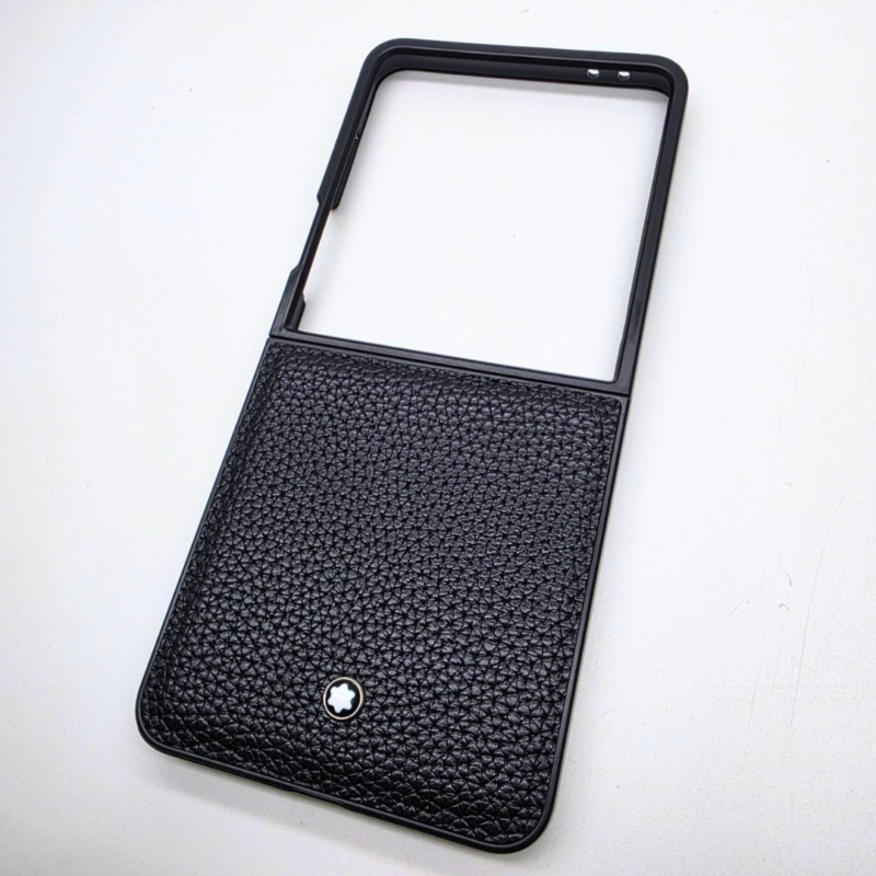 Samsung Galaxy Z Flip 7 MB Luxury Leather Case | Premium Textured Flip Cover with Designer Branding
