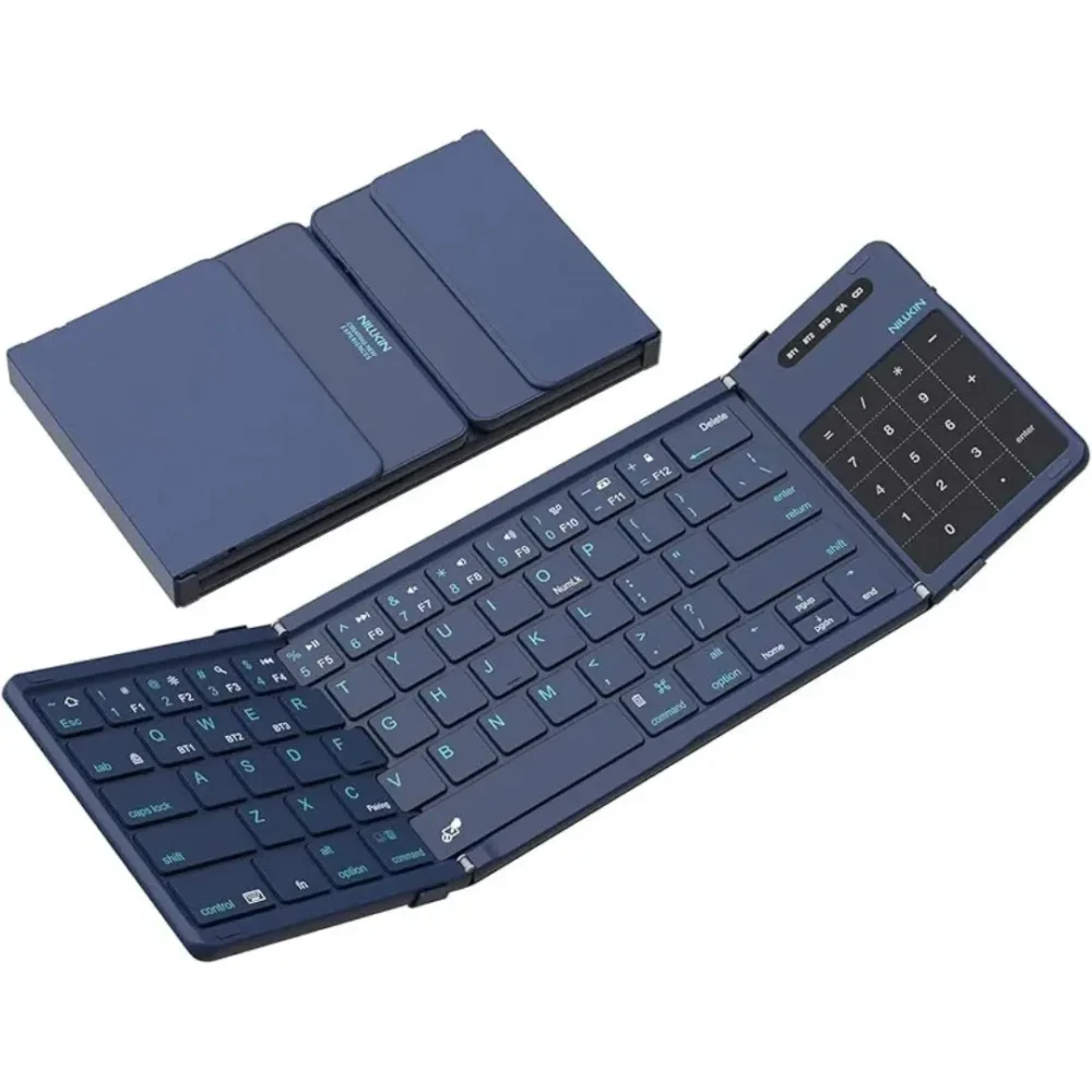 Nillkin Foldable Bluetooth Keyboard with Touchpad – Wireless Portable Travel Keyboard for iPad, Tablet, Laptop & Mobile, Rechargeable Compact Office Keyboard