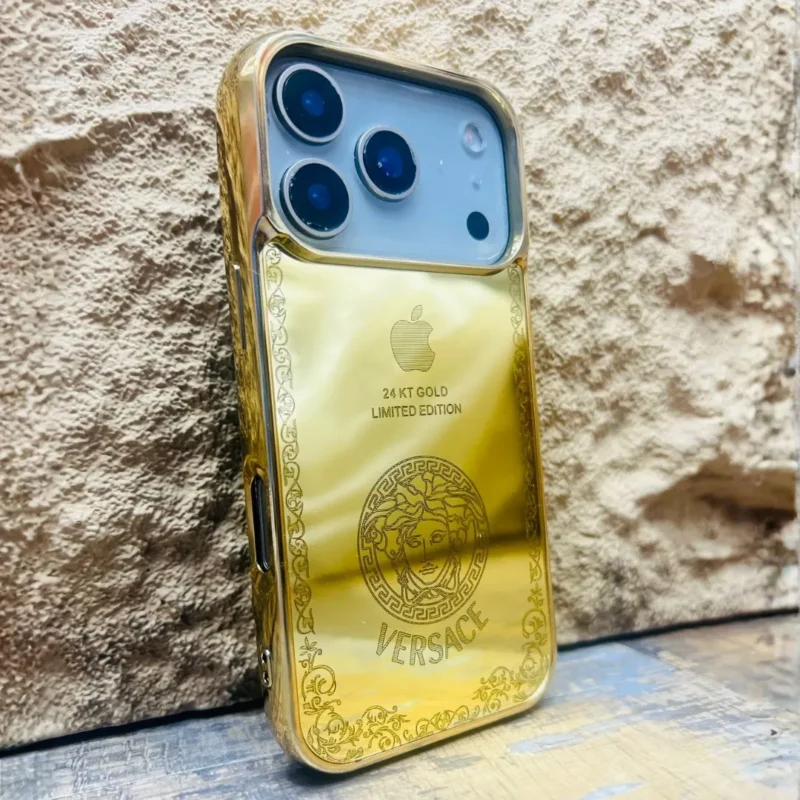 Luxury 24K Gold Plated Limited Edition Case for iPhone 17 Series | Premium Fashion Brand Cover