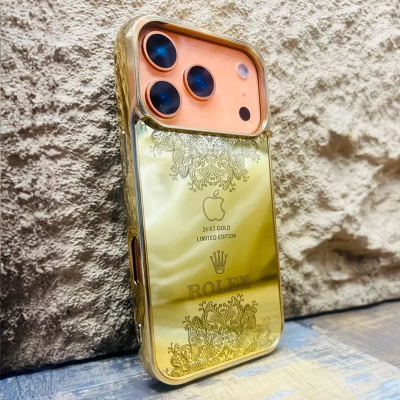 Luxury 24K Gold Plated Limited Edition Case for iPhone 17 Series | Premium Fashion Brand Cover