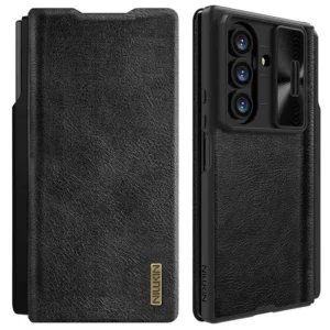 Samsung Galaxy Z Fold 7 Nillkin Qin Pro Leather Flip Case with S Pen Holder & Card Slot – Premium Protective Cover
