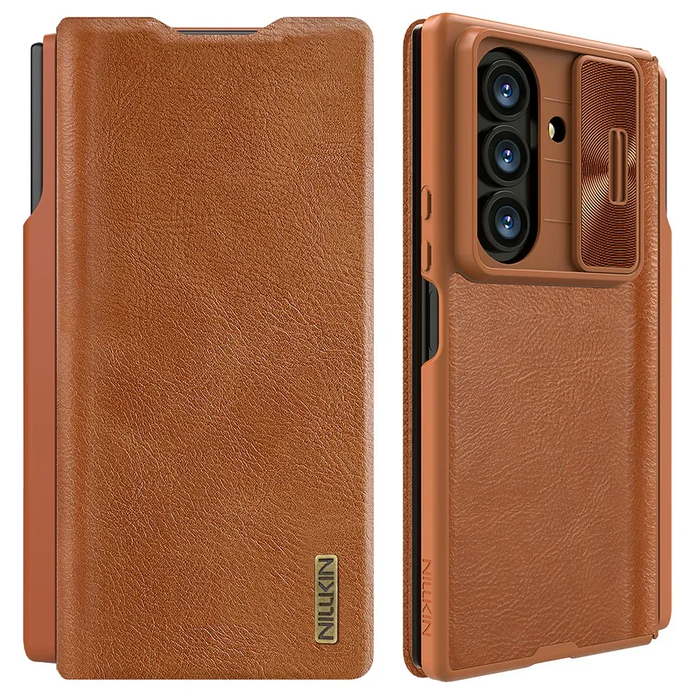 Samsung Galaxy Z Fold 7 Nillkin Qin Pro Leather Flip Case with S Pen Holder & Card Slot – Premium Protective Cover