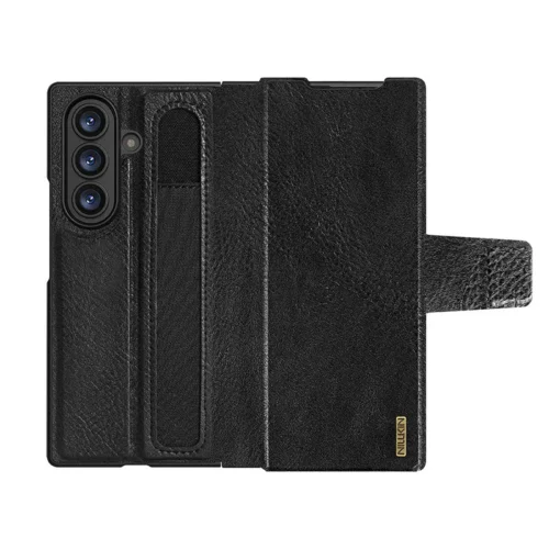 Nillkin Aoge Leather Flip Case for Samsung Galaxy Z Fold 7 – Slim Protective Cover with Built-in Kickstand & Full Protection