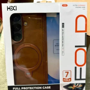 Samsung Galaxy Z Fold 7 Magsafe Leather Case with Rotating Metal Stand | HDD Official