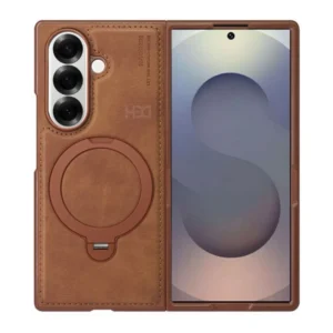 Samsung Galaxy Z Fold 7 Magsafe Leather Case with Rotating Metal Stand | HDD Official