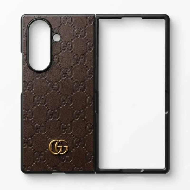 Samsung Galaxy Z Fold 7 Case Luxury GG Pattern Leather - Designer Premium Back Cover