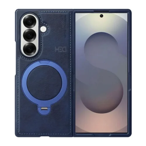 Samsung Galaxy Z Fold 7 Magsafe Leather Case with Rotating Metal Stand | HDD Official