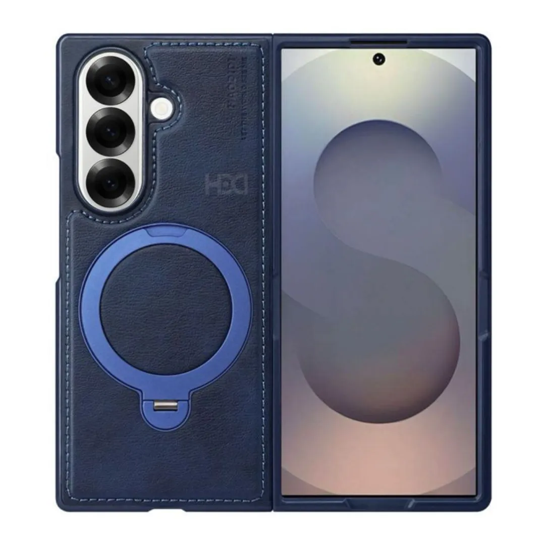 Samsung Galaxy Z Fold 7 Magsafe Leather Case with Rotating Metal Stand | HDD Official