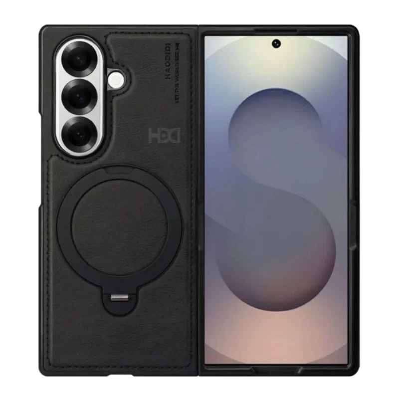Samsung Galaxy Z Fold 7 Magsafe Leather Case with Rotating Metal Stand | HDD Official