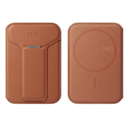 MagSafe Vegan Leather Wallet Card Holder for iPhone Magnetic Card Wallet with Foldable Kickstand Stand