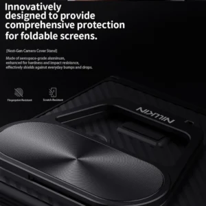 Nillkin CamShield Pro Case for Samsung Galaxy Z Fold 7 - Camera Lens Protection, Built-in Stand Holder, Flip Cover, Shockproof TPU + PC, Black