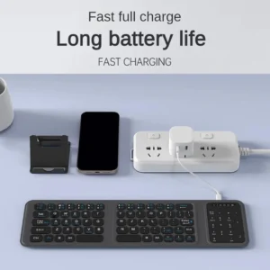 WiWU Foldable Bluetooth Keyboard with Large Trackpad | Portable Multi-Device Keyboard for iPad, Tablet, Laptop & Phone