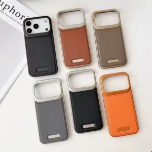 Aluminum Alloy Frameless Magnetic Metal Leather Case for iPhone 17 Pro / 17 Pro Max