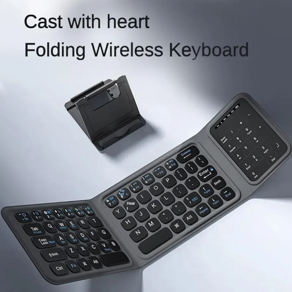 WiWU Foldable Bluetooth Keyboard with Large Trackpad | Portable Multi-Device Keyboard for iPad, Tablet, Laptop & Phone