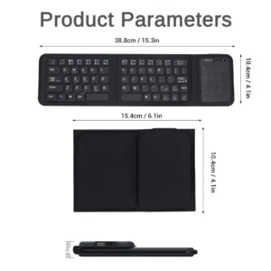 WiWU Foldable Bluetooth Keyboard with Large Trackpad | Portable Multi-Device Keyboard for iPad, Tablet, Laptop & Phone