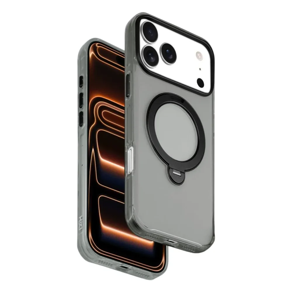 iPhone 17 Pro Max MagSafe Case Cover with 360° Rotating Ring Kickstand | Transparent Shockproof Protective Back Cover