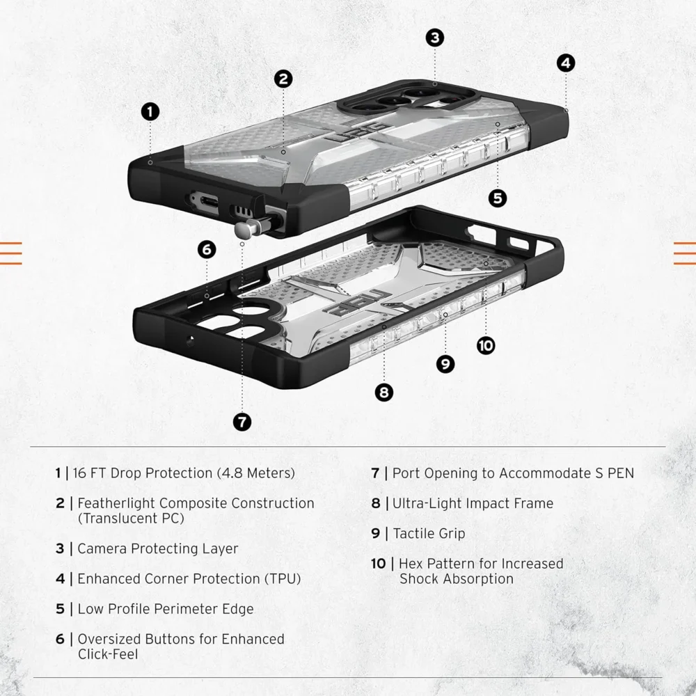 UAG Plasma Rugged Transparent Case for Samsung Galaxy S23 Ultra