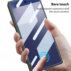 Samsung Galaxy Z Fold 6 Case with 360° Rotating Ring Holder & Kickstand, Slim Scratch-Resistant Protective Cover with Built-in Screen Protector