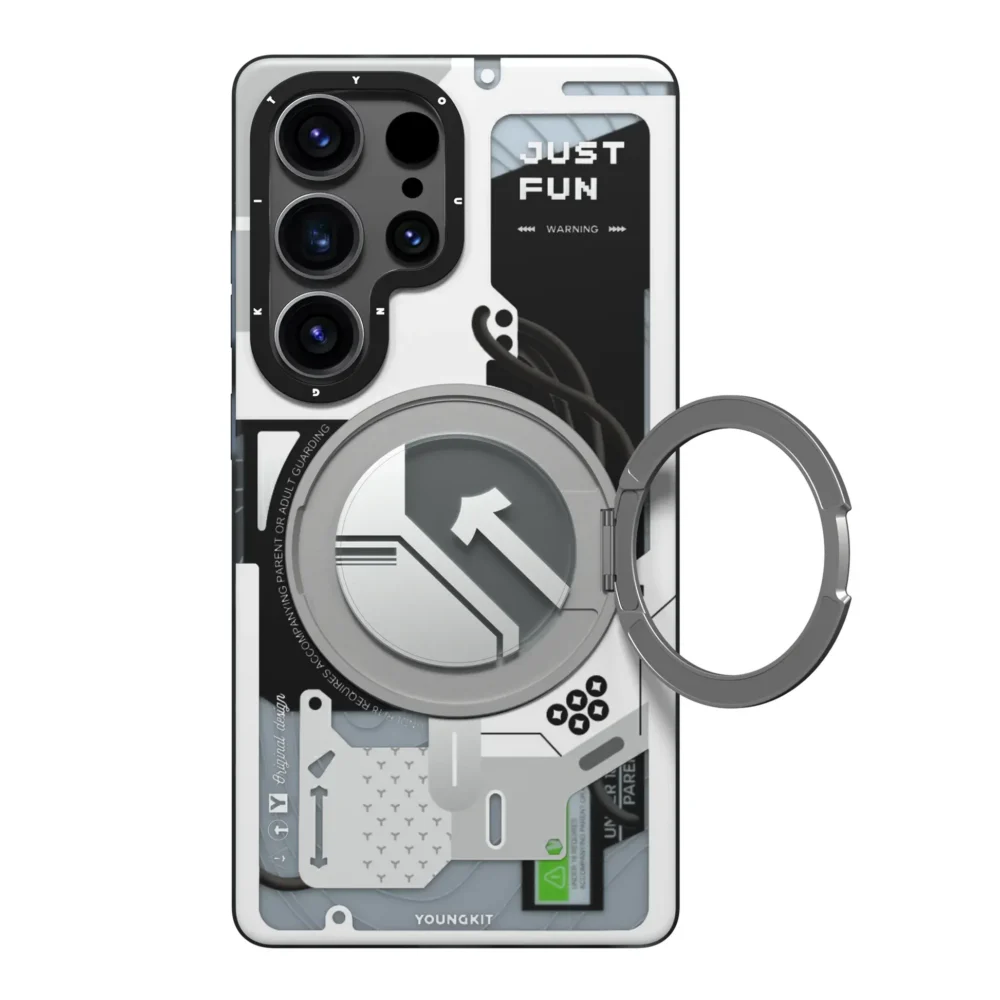 Samsung Galaxy S26 Ultra Youngkit Cyberpunk Case with 360° Rotating Magnetic Ring Stand