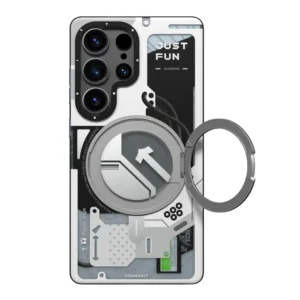 Samsung Galaxy S26 Ultra Youngkit Cyberpunk Case with 360° Rotating Magnetic Ring Stand