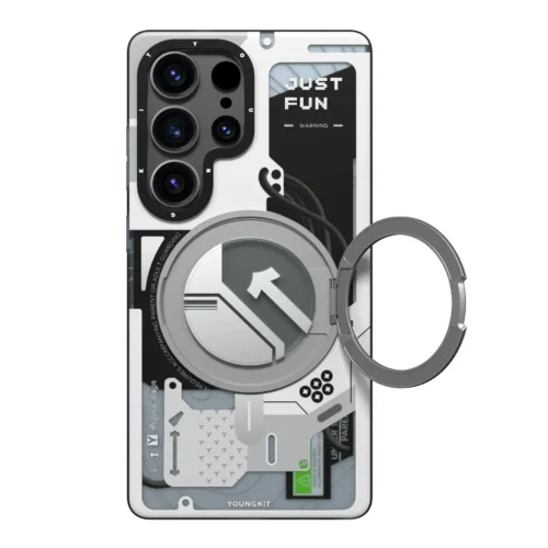 Samsung Galaxy S26 Ultra Youngkit Cyberpunk Case with 360° Rotating Magnetic Ring Stand