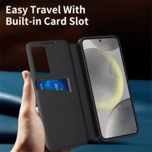 Samsung Galaxy S26 Ultra Smart View Wallet Case | PU Leather Smart Window Phone Cover