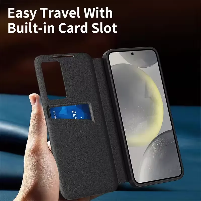 Samsung Galaxy S26 Ultra Smart View Wallet Case | PU Leather Smart Window Phone Cover