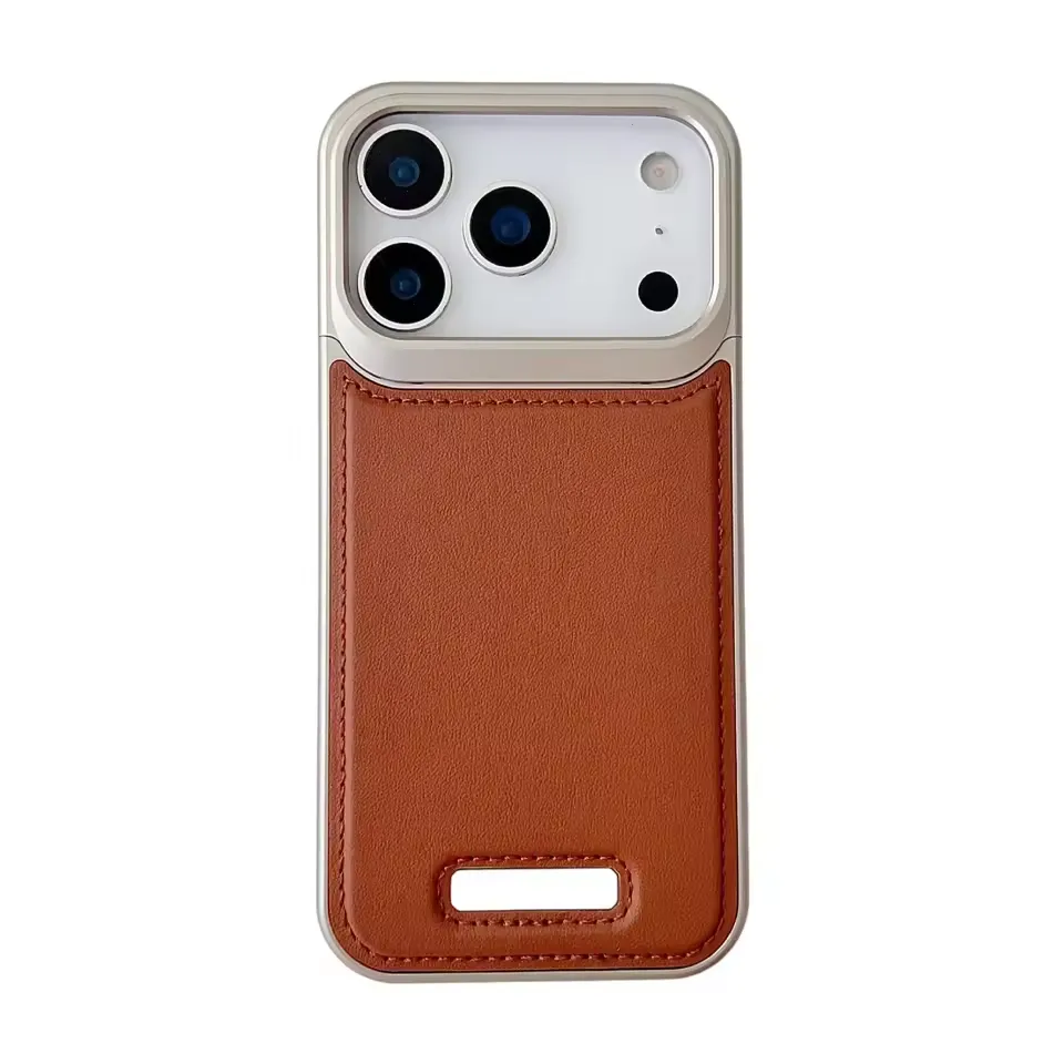 Aluminum Alloy Frameless Magnetic Metal Leather Case for iPhone 17 Pro / 17 Pro Max