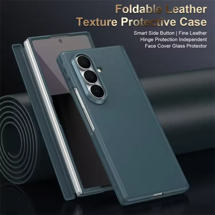 Samsung Galaxy Z Fold 7 MagSafe Vegan Leather Case | Hinge & Screen Protection with Smart Shortcut Keys