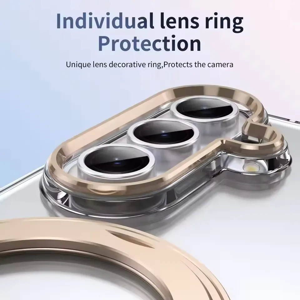 Samsung Galaxy Z Fold 7 MagSafe Clear Case with Glass Front Screen Protector, Magnetic Ring Stand, Camera Lens Protection