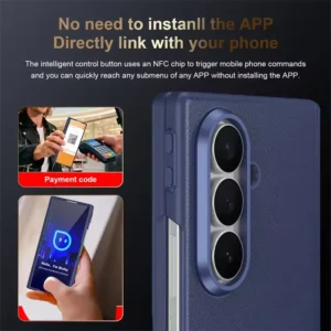 Samsung Galaxy Z Fold 7 MagSafe Vegan Leather Case | Hinge & Screen Protection with Smart Shortcut Keys