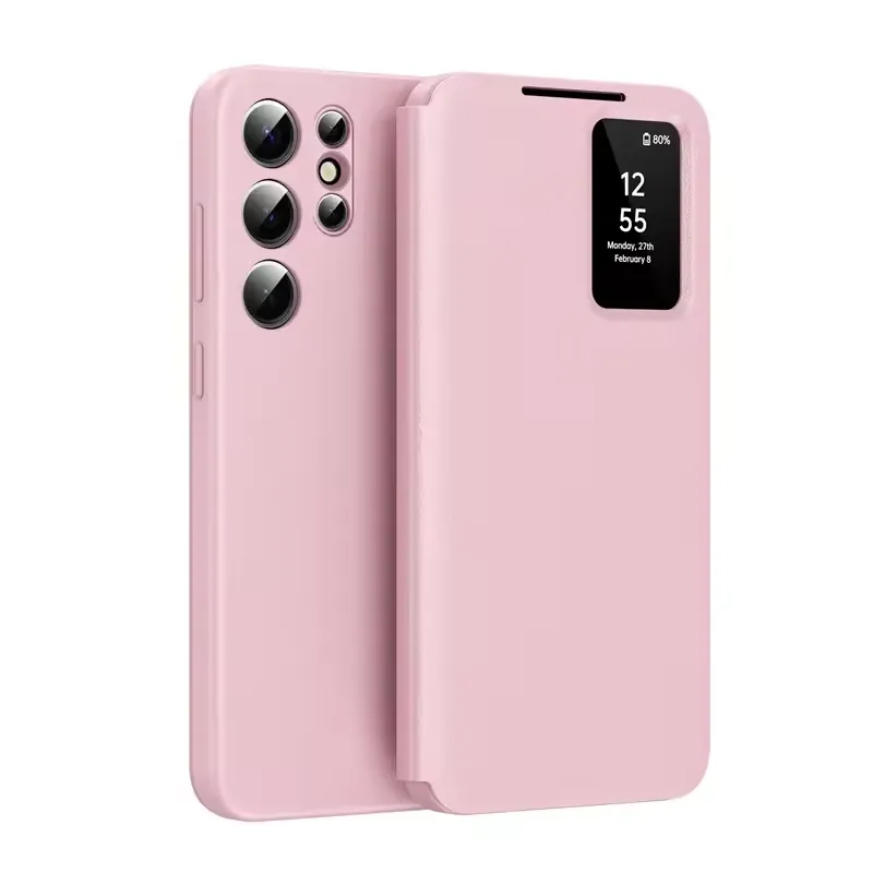 Samsung Galaxy S26 Ultra Smart View Wallet Case | PU Leather Smart Window Phone Cover