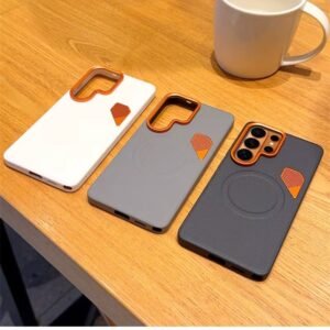Samsung Galaxy S26 Ultra PU Leather Case Shockproof Magnetic Cover with Heat Dissipation & Metal Camera Lens Protection