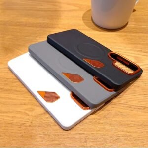 Samsung Galaxy S26 Ultra PU Leather Case Shockproof Magnetic Cover with Heat Dissipation & Metal Camera Lens Protection