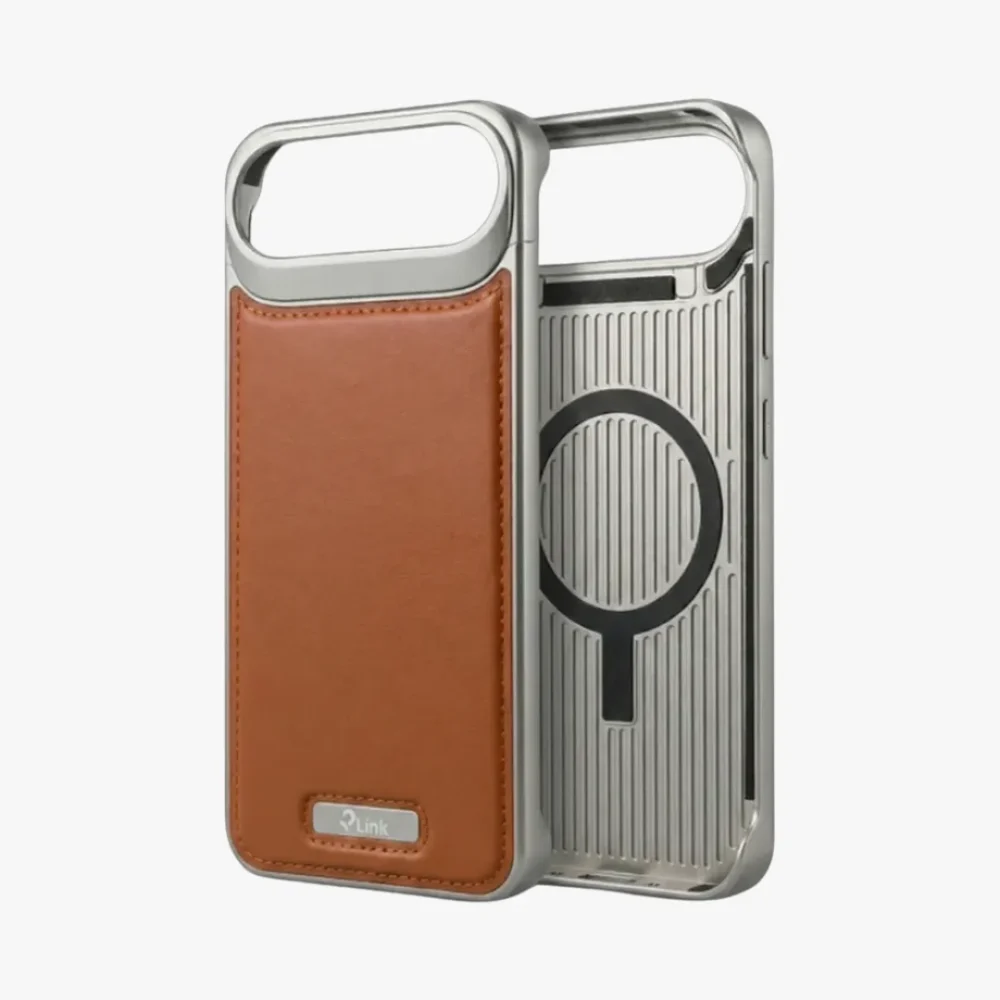 Aluminum Alloy Frameless Magnetic Metal Leather Case for iPhone 17 Air